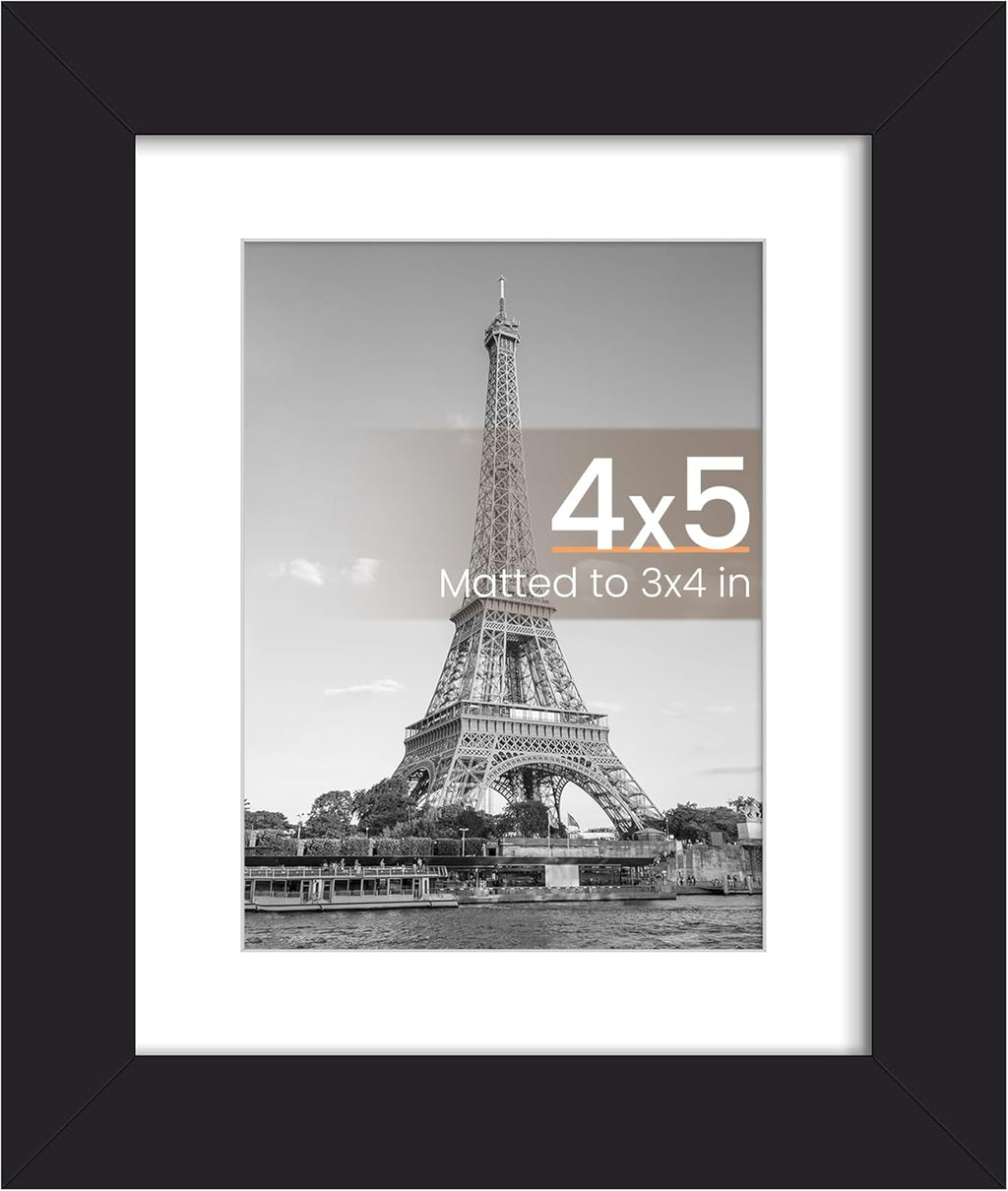 8.5x11 Black Picture Frame – Wall Hanging Display with Mat