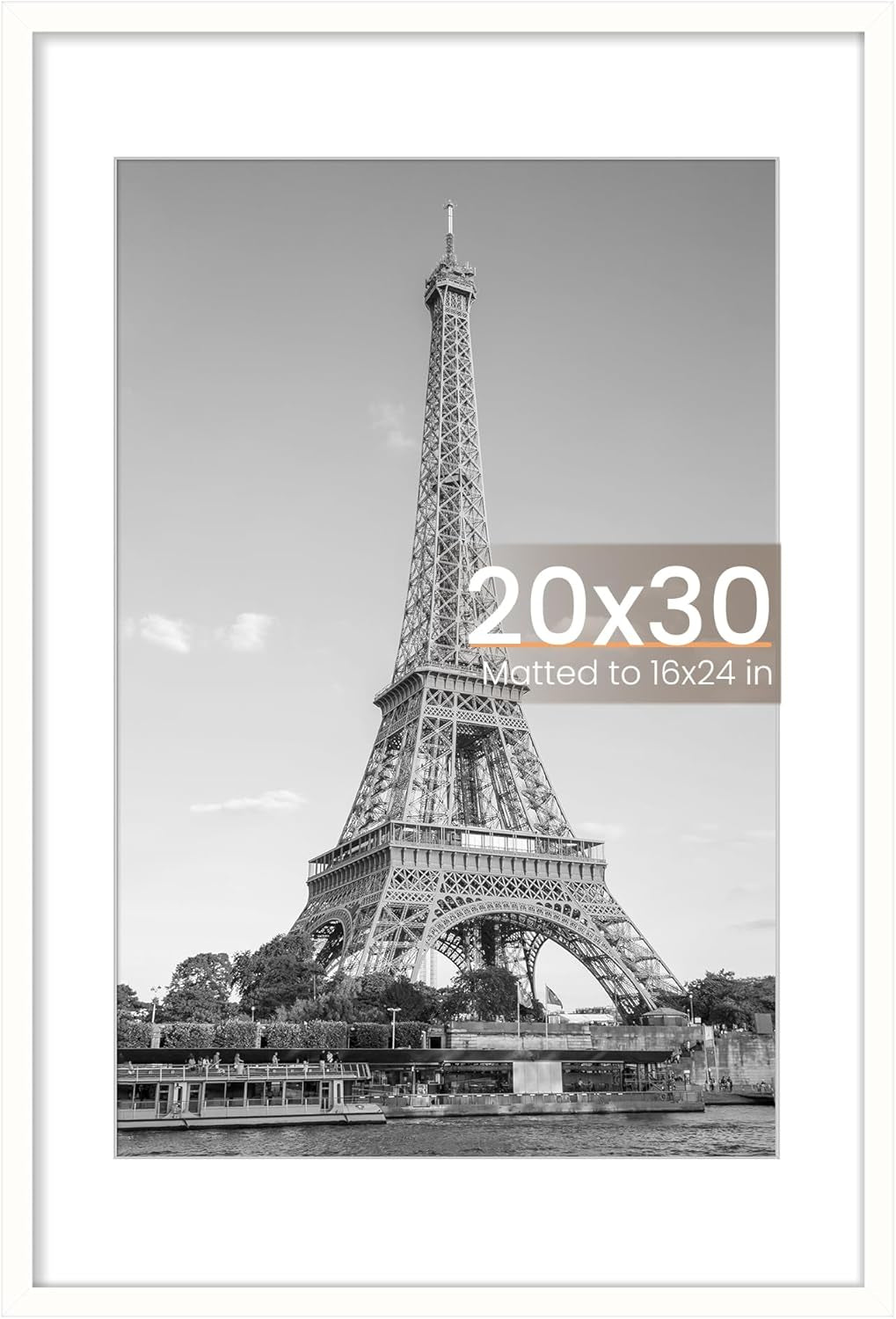8.5x11 Black Picture Frame – Wall Hanging Display with Mat