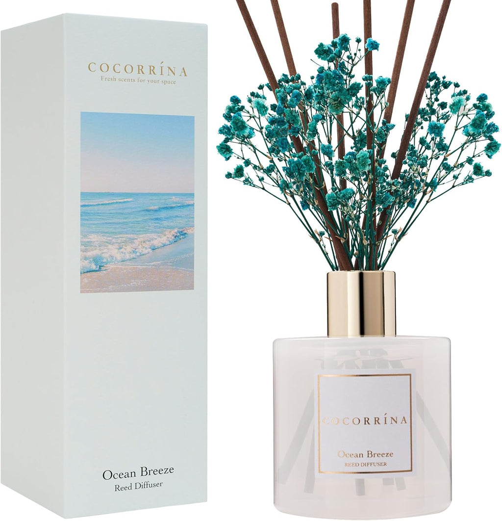 Reed Diffuser Set, Clean Linen 6.7 Fl Oz Scented Diffuser with Sticks Home Fragrance Reed Diffuser for Bathroom Shelf Decor