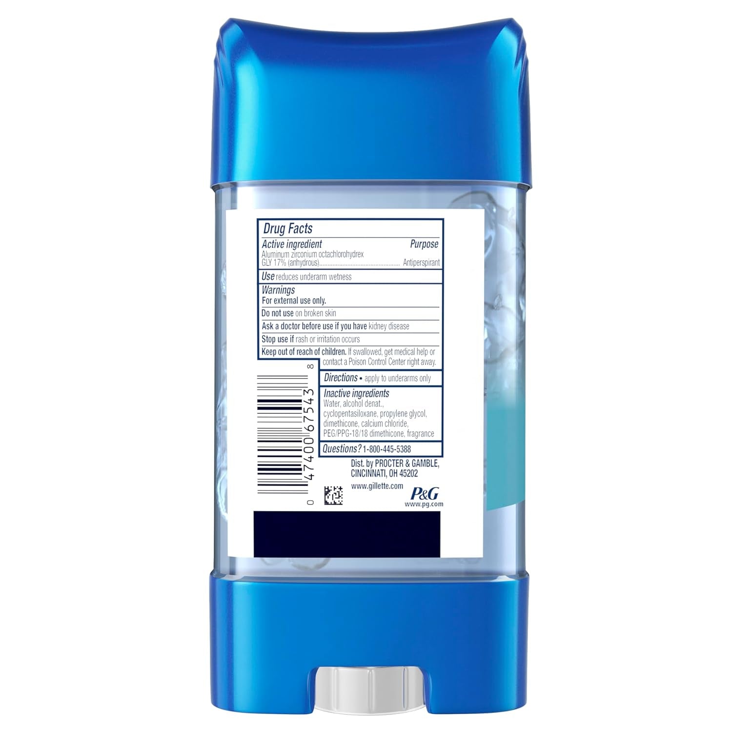 Antiperspirant and Deodorant for Men, 72Hr Clinical Strength Sweat & Odor Protection, Long Lasting Freshness, Anti-White Mark Technology, Clear Gel, Cool Wave Scent, 3.8 Oz (Pack of 4)