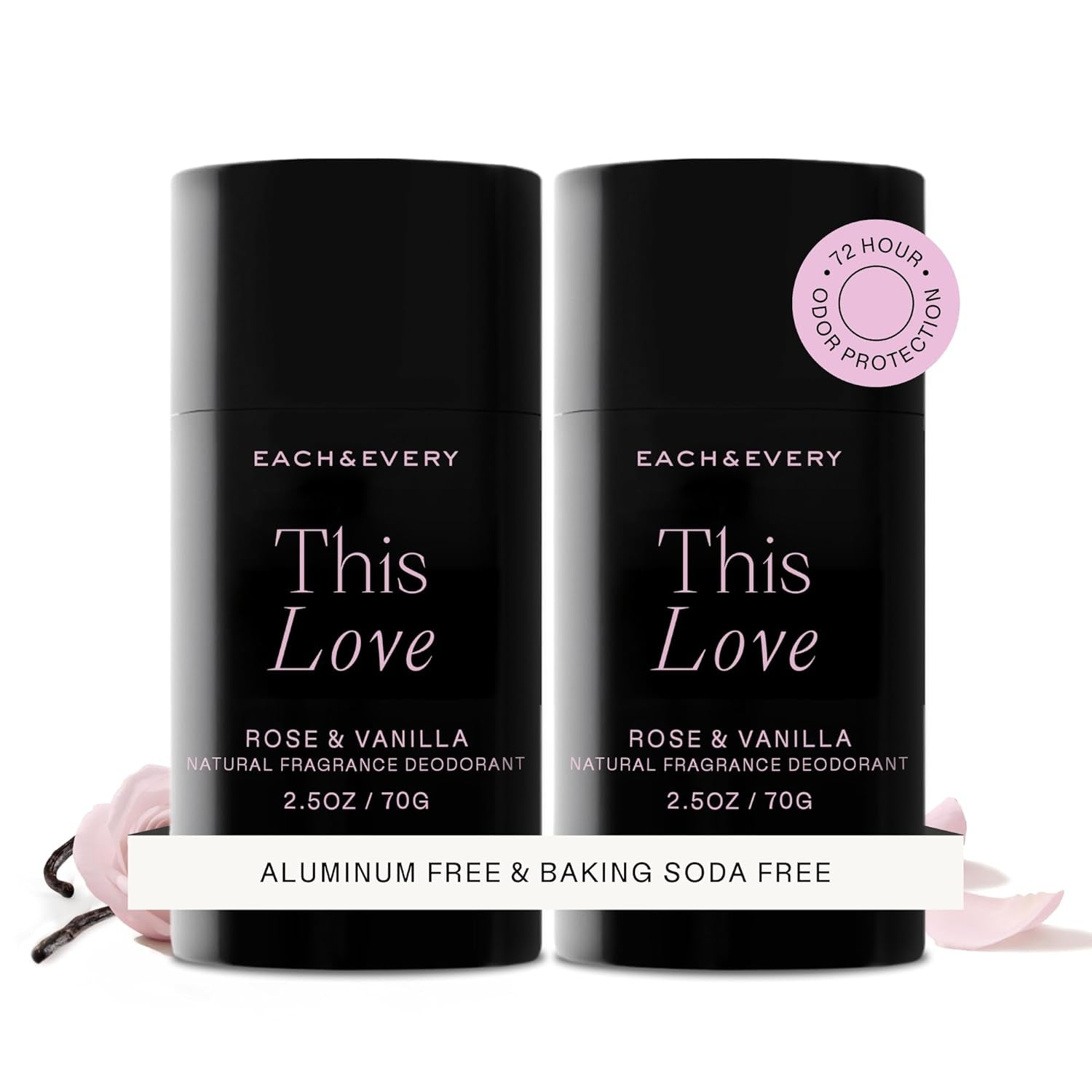 Aluminum Free Deodorant for Women & Men, Lavender & Lemon - All Natural Deodorant for Sensitive Skin, EWG Verified - Clean, Baking Soda-Free, Plant-Based Fragrance - 2.5Oz, 2 Pack