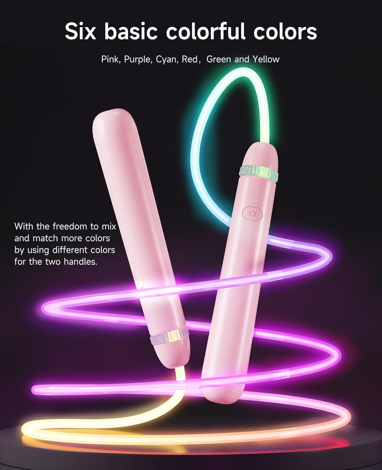 LED Light up Jump Rope for Kids and Adult, Adjustable Glowing Skipping Rope for Boys and Girls, Colorful Luminous Jumping Rope for Fitness and Workout