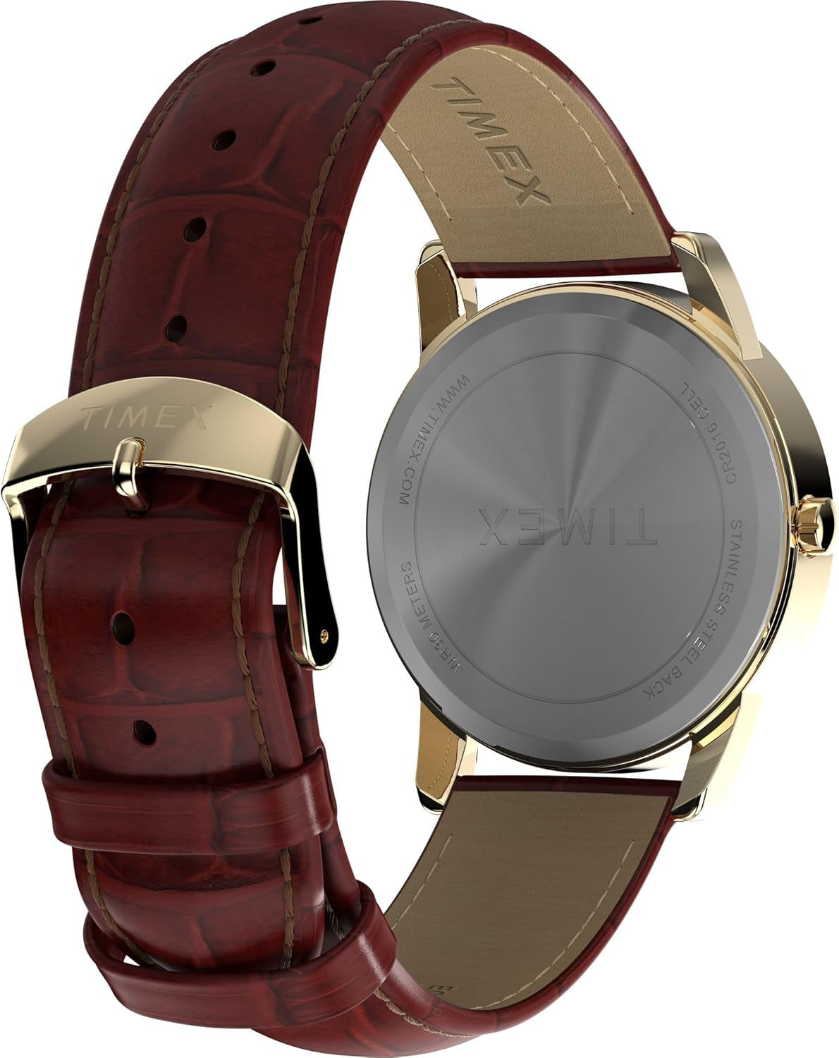 Men'S Easy Reader 35Mm Watch - Brown Strap White Dial Gold-Tone Case