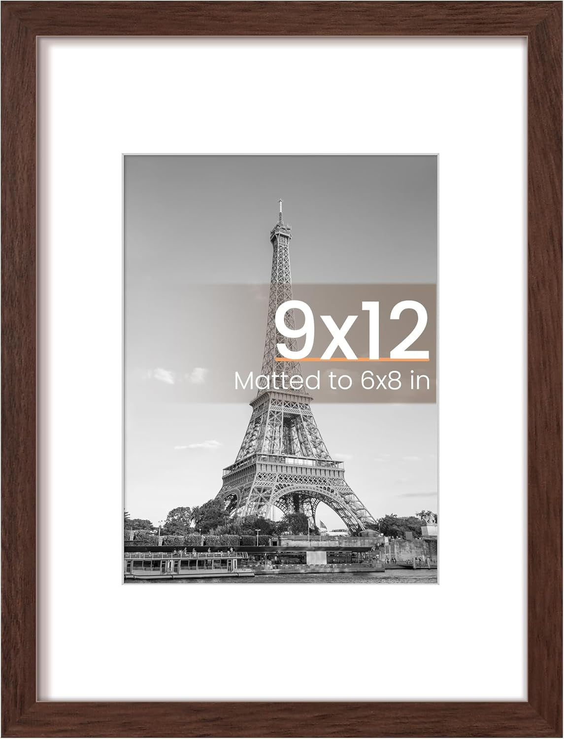 8.5x11 Black Picture Frame – Wall Hanging Display with Mat