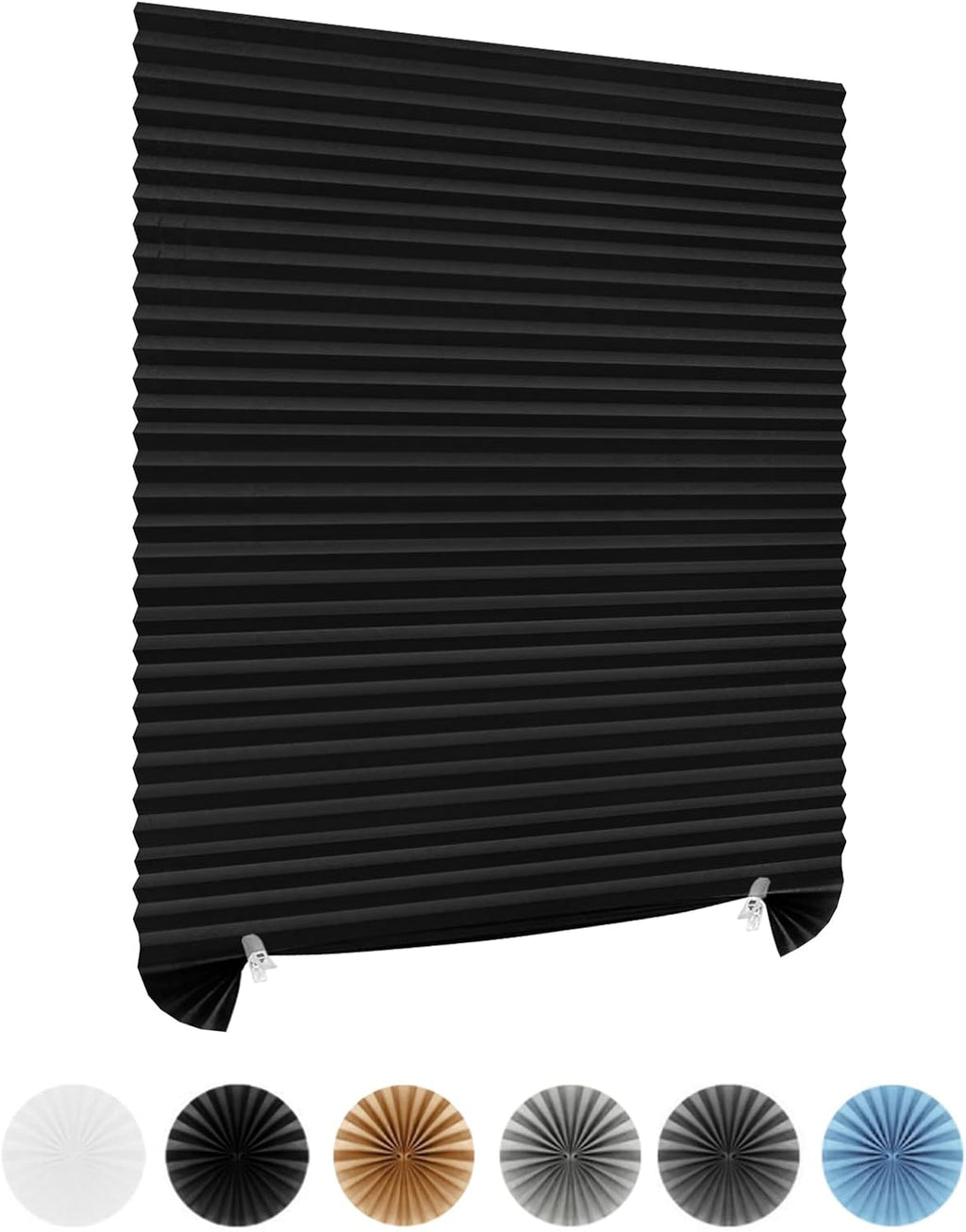 Cordless No-Drill Pleated Paper Window Blinds – Self-Adhesive Temporary