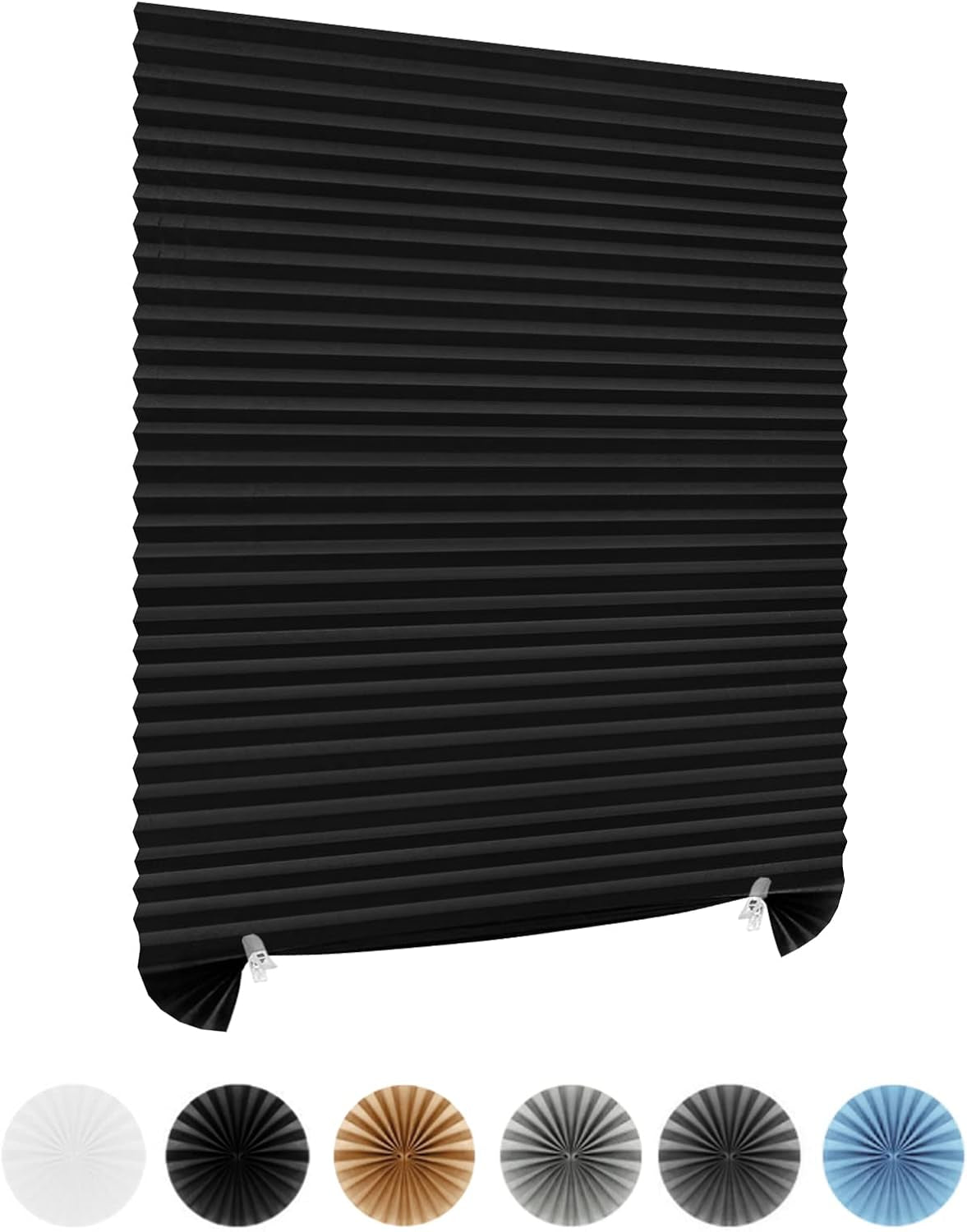 Cordless No-Drill Pleated Paper Window Blinds – Self-Adhesive Temporary