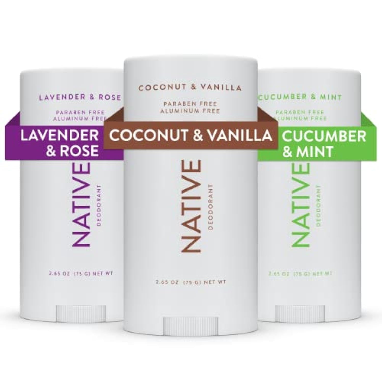 Deodorant Contains Naturally Derived Ingredients, 72 Hour Odor Control, Deodorant for Women and Men, Aluminum Free, Unscented 2.65Oz