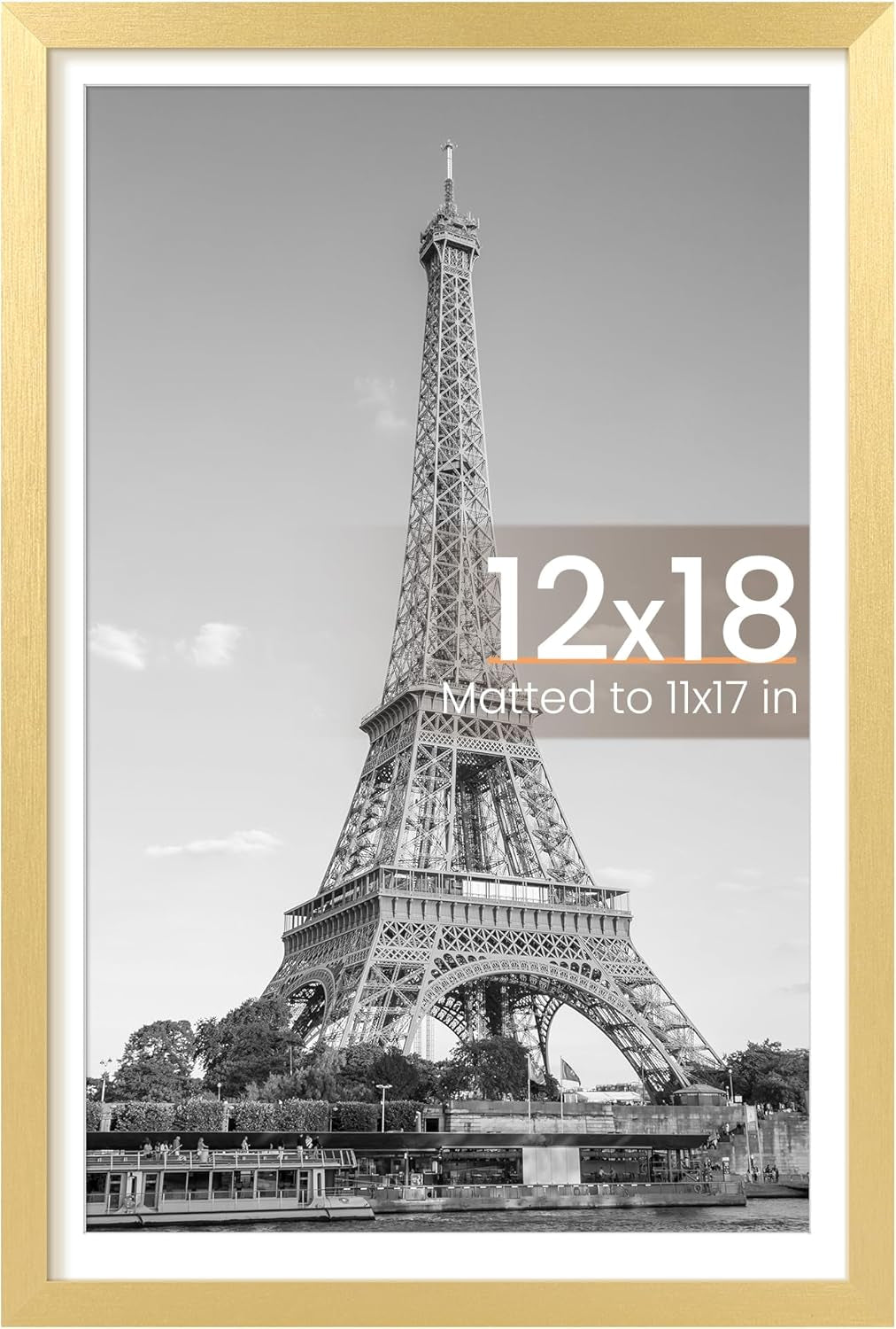 8.5x11 Black Picture Frame – Wall Hanging Display with Mat