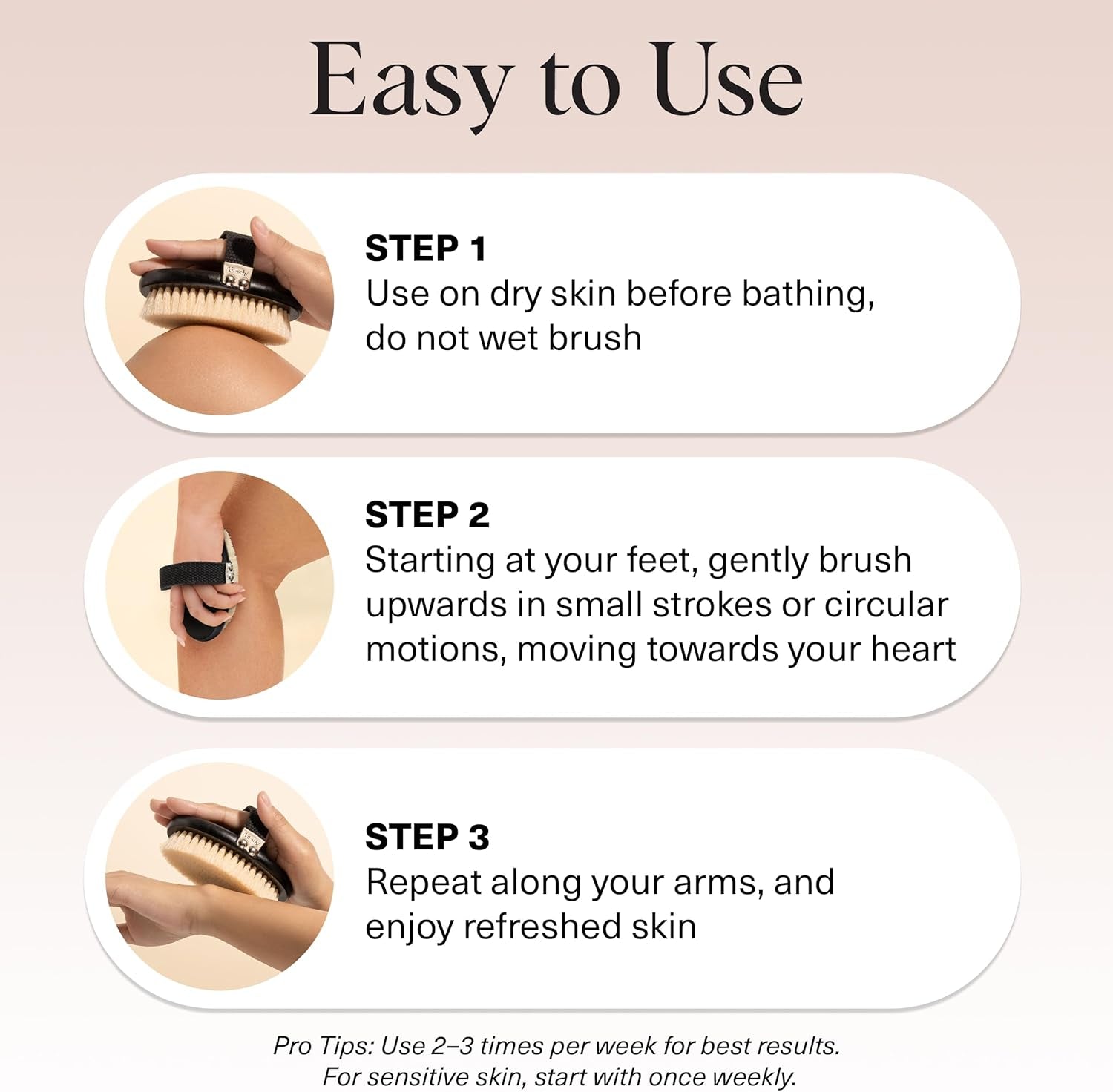Dry Brushing Body Brush for Lymphatic Drainage- Soft Bristles - Dry Brush to Remove Dry Skin and Improves Blood Circulation, Body Exfoliator Scrubber for Glowing Skin, Sauna Accessories