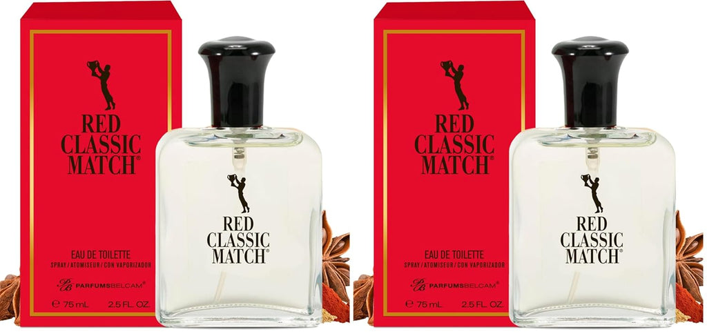 Red Classic Match Eau De Toilette - Spicy Woody Amber Fragrance for Men, Long-Lasting Masculine Scent, Affordable Cologne Alternative, Signature Fragrance - 2.54 Fl Oz
