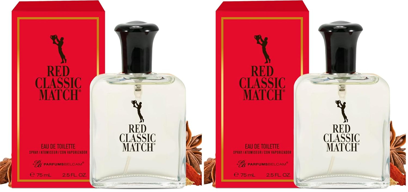 Red Classic Match Eau De Toilette - Spicy Woody Amber Fragrance for Men, Long-Lasting Masculine Scent, Affordable Cologne Alternative, Signature Fragrance - 2.54 Fl Oz
