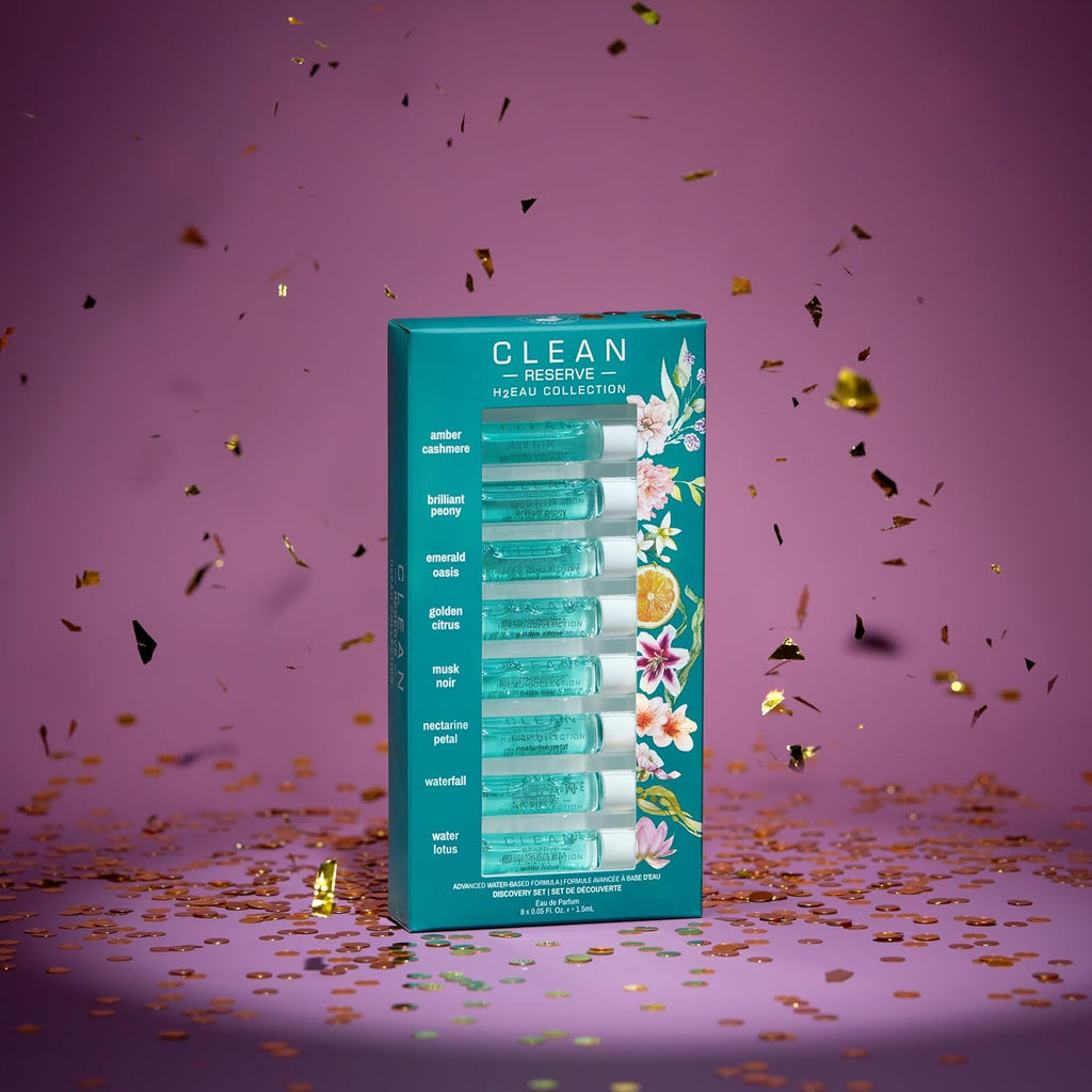 CLEAN H2EAU Fragrance Discovery Gift Set, Travel Mini Size, Water-Based Layerable Daily Perfume, Cruelty-Free, Ethyl Alcohol, Phthalate & Paraben Free