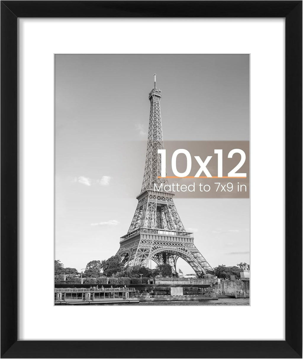 8.5x11 Black Picture Frame – Wall Hanging Display with Mat