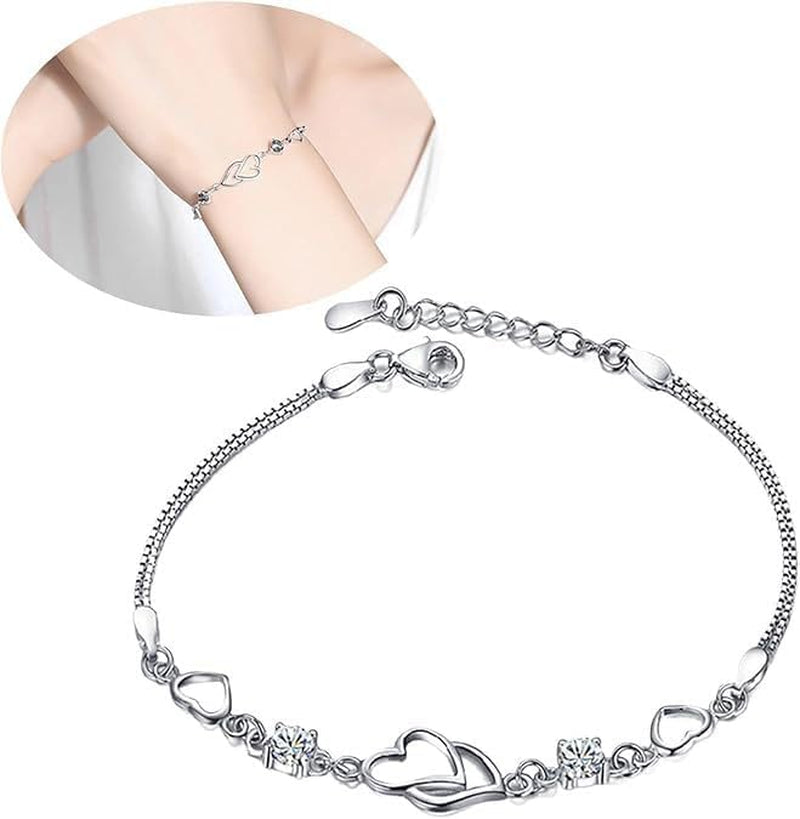 Big+Spring+Sales, Prime+Deals+Today+Clearance 925 Sterling Silver Bracelet Simple Adjustable Bangle Bracelets Wedding Jewelry for Brides Mother'S Day Gifts for Her Mothers Day Wedding Anniversary