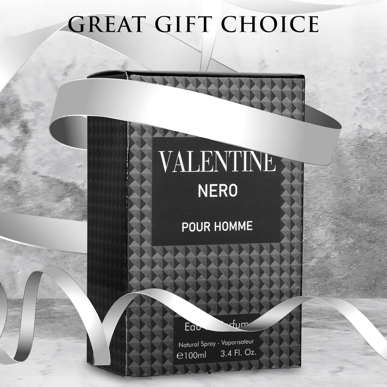 Valentine Nero for Men - Woody Aromatic Fragrance with Floral and Mineral Notes - Masculine Scent - 100Ml