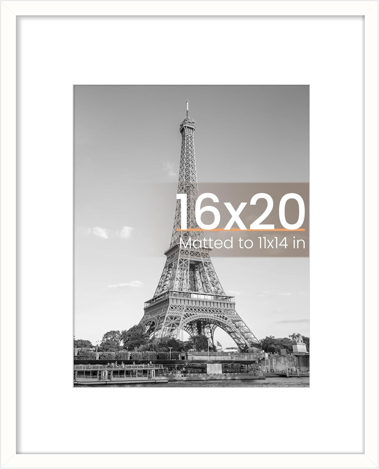 8.5x11 Black Picture Frame – Wall Hanging Display with Mat