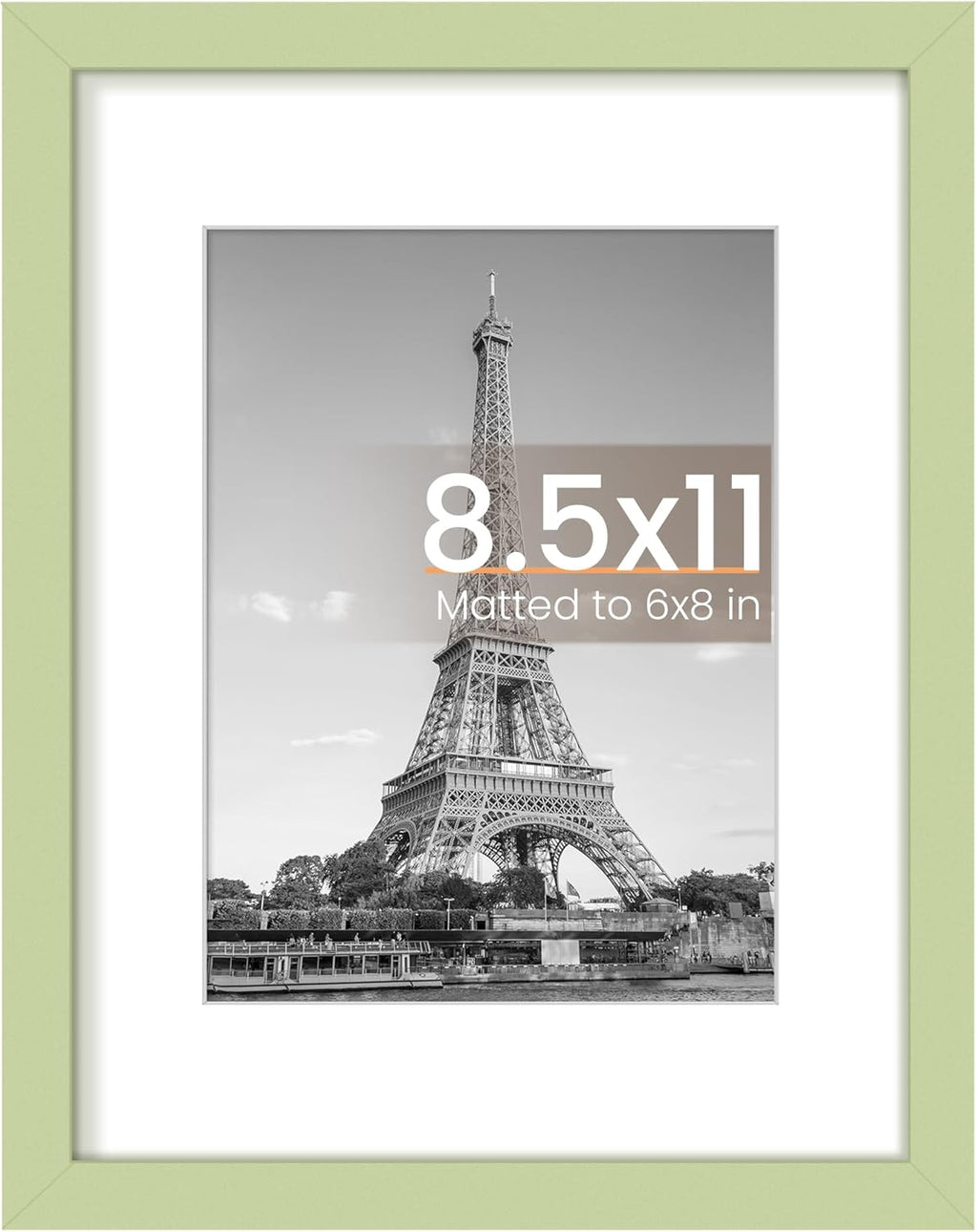 8.5x11 Black Picture Frame – Wall Hanging Display with Mat