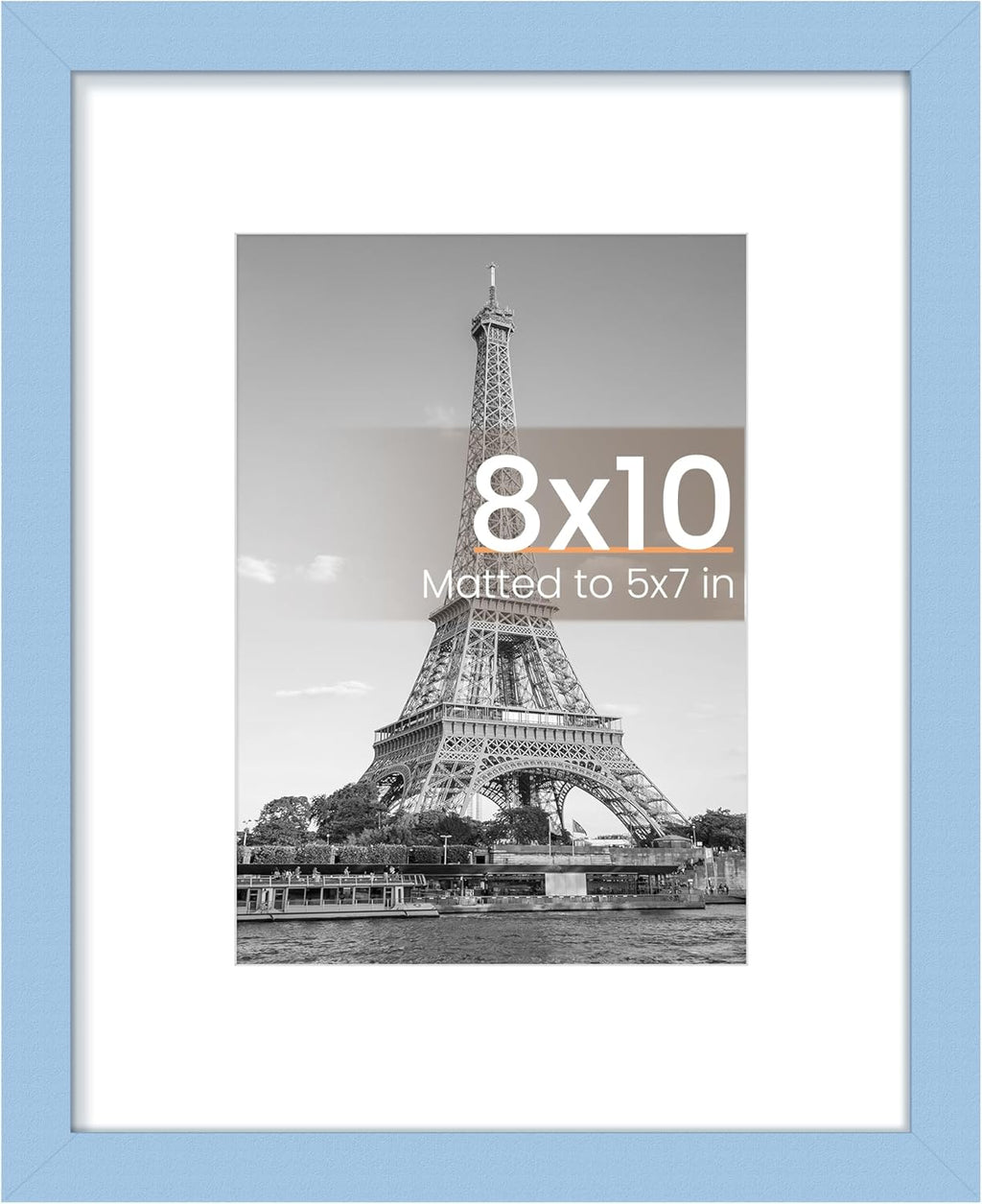 8.5x11 Black Picture Frame – Wall Hanging Display with Mat