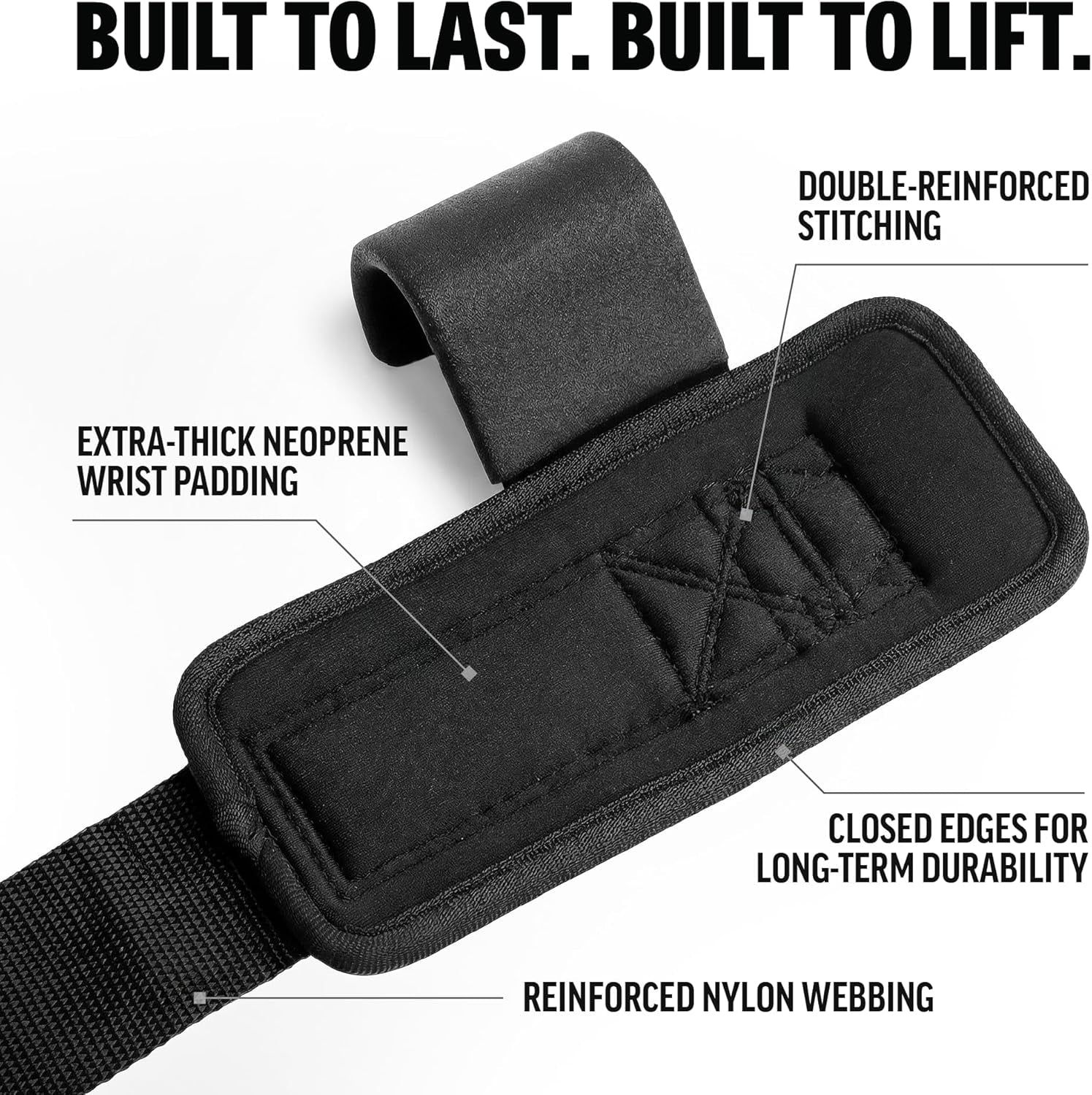 Weight Lifting Hooks (Pair) with D-Ring & Bag, Extra Strong- for Deadlifts, Pull Ups, Rows & Shrugs | Perfect Grip Support with Our Gym Hooks | Reinforced Wrist Straps for Weightlifting, Pull up Grips