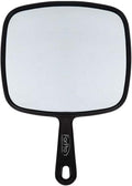 Premium Hand Mirror with Handle, 6.3" W X 9.6" L, Multi-Purpose Handheld Mirror with Distortion-Free Reflection, Black