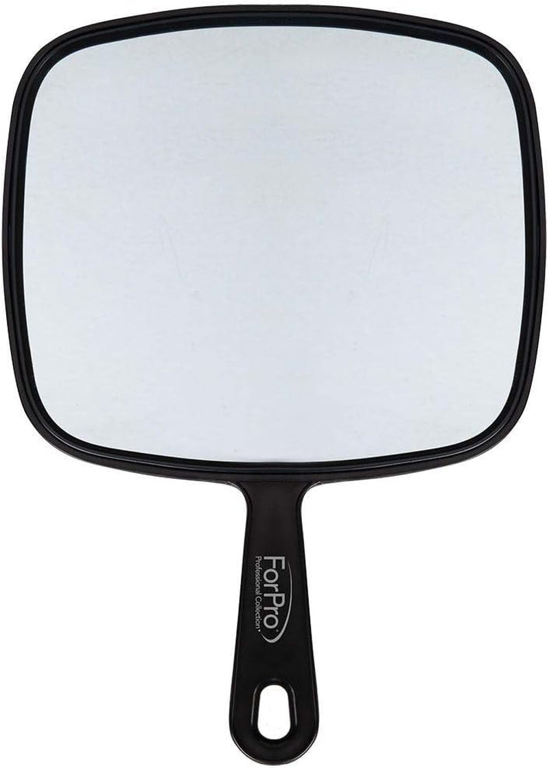 Premium Hand Mirror with Handle, 6.3" W X 9.6" L, Multi-Purpose Handheld Mirror with Distortion-Free Reflection, Black