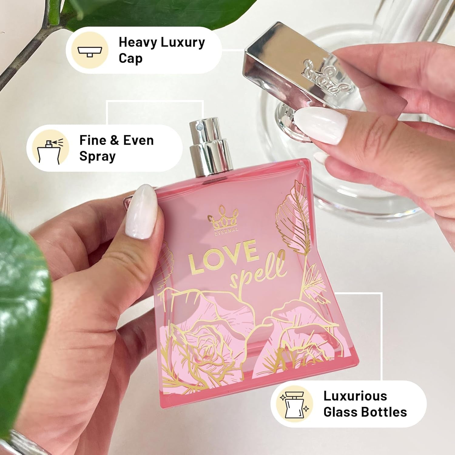 - Eternal Love Spell - Inspired by Designer Gourmand White Flowers Perfume - 3.4 Oz (100Ml) - EDP - Long-Lasting - Clean Ingredients - Perfume for Women - 2000 Sprays per Bottle