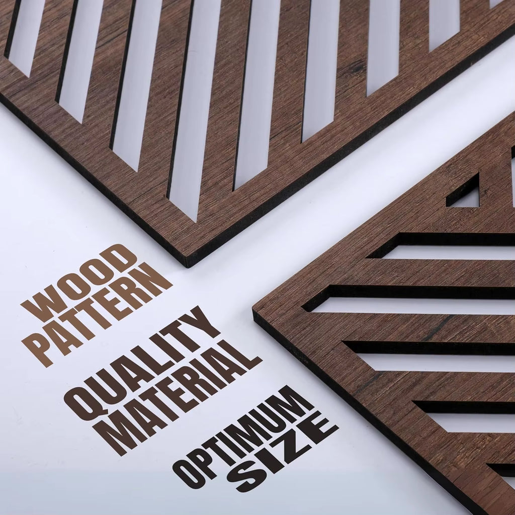 3PCS Retro Wood Art Decor Modern Wood Art Wall Decor,Indoor Wall Hanging Decorations for Living Room, Bedroom, Office