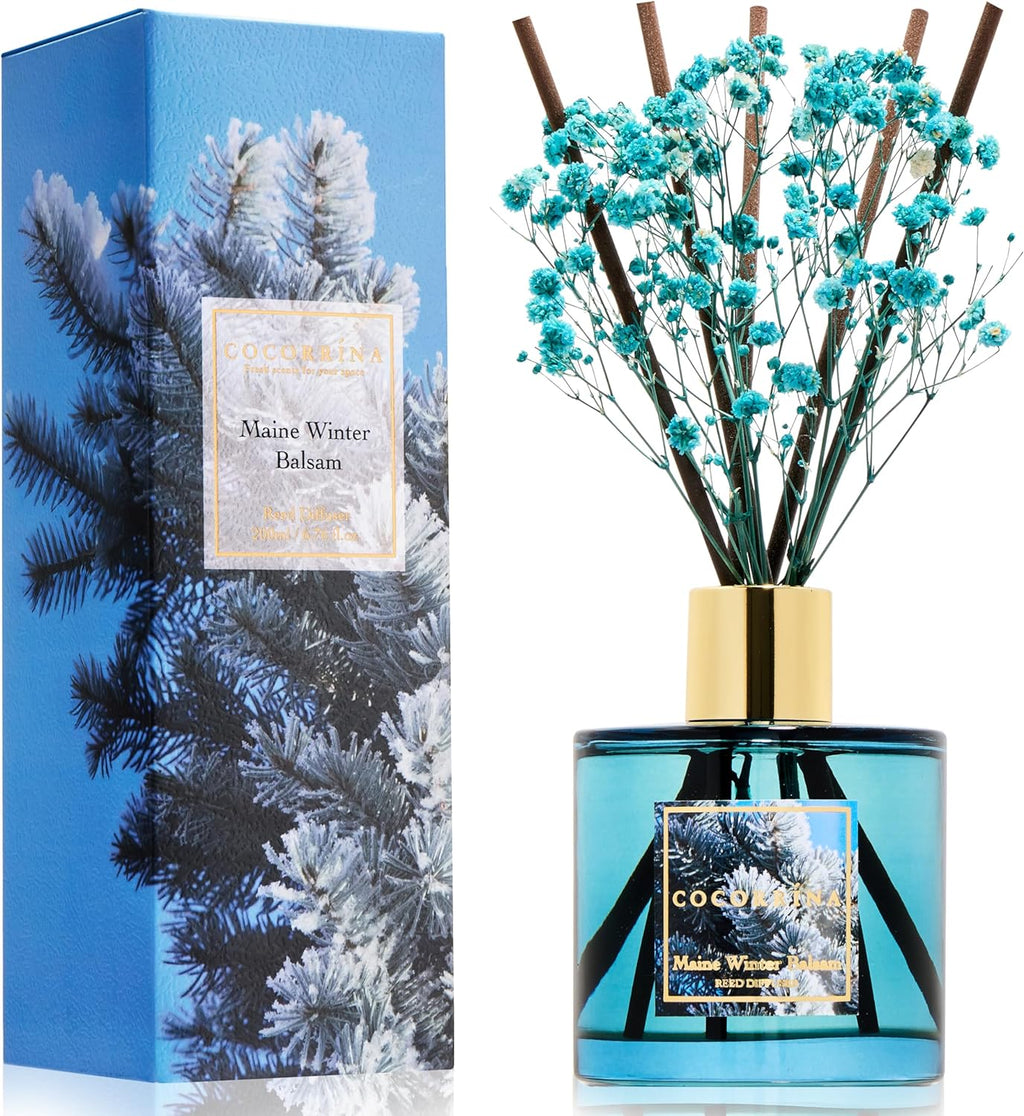 Reed Diffuser Set, Clean Linen 6.7 Fl Oz Scented Diffuser with Sticks Home Fragrance Reed Diffuser for Bathroom Shelf Decor