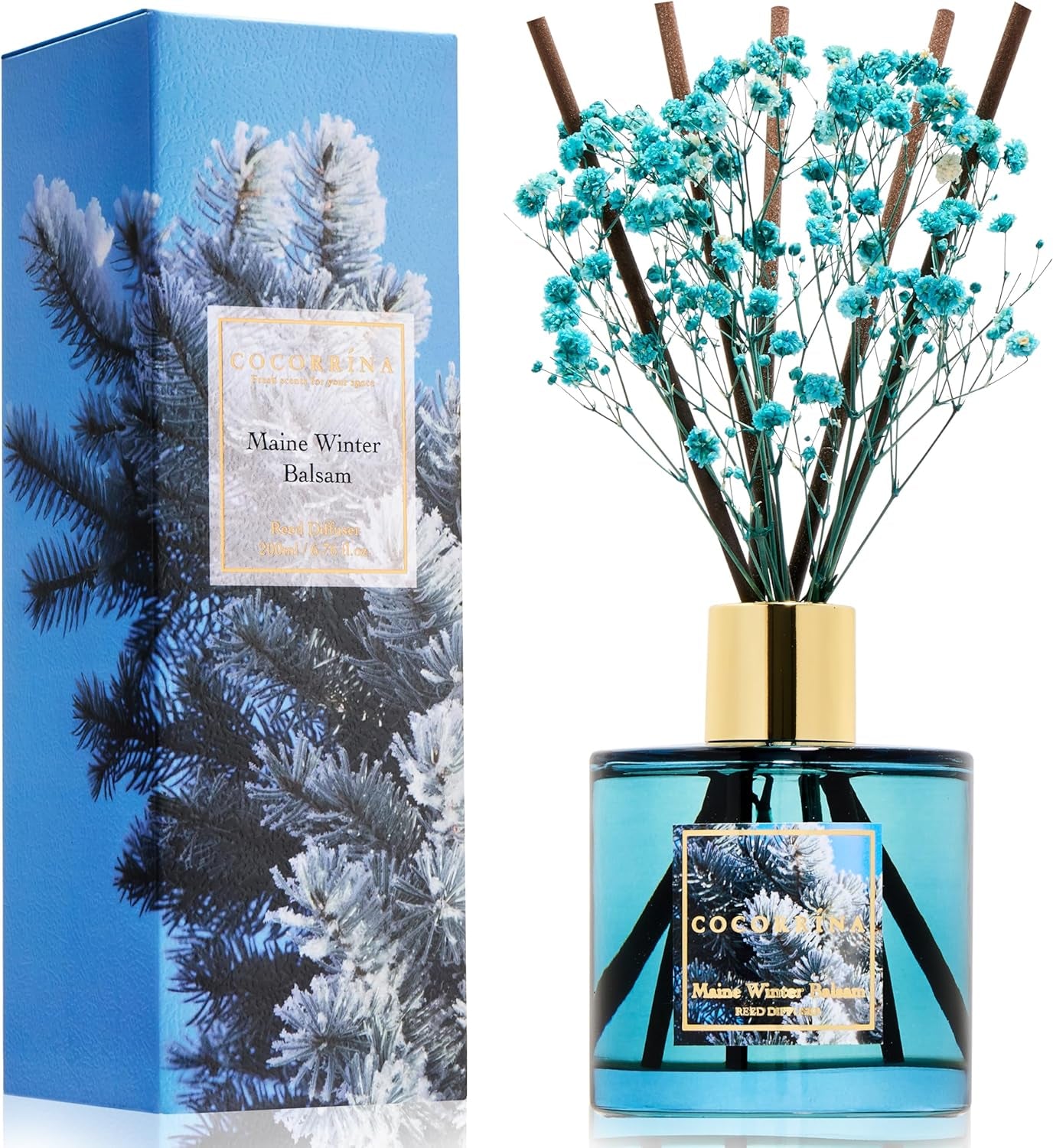 Reed Diffuser Set, Clean Linen 6.7 Fl Oz Scented Diffuser with Sticks Home Fragrance Reed Diffuser for Bathroom Shelf Decor