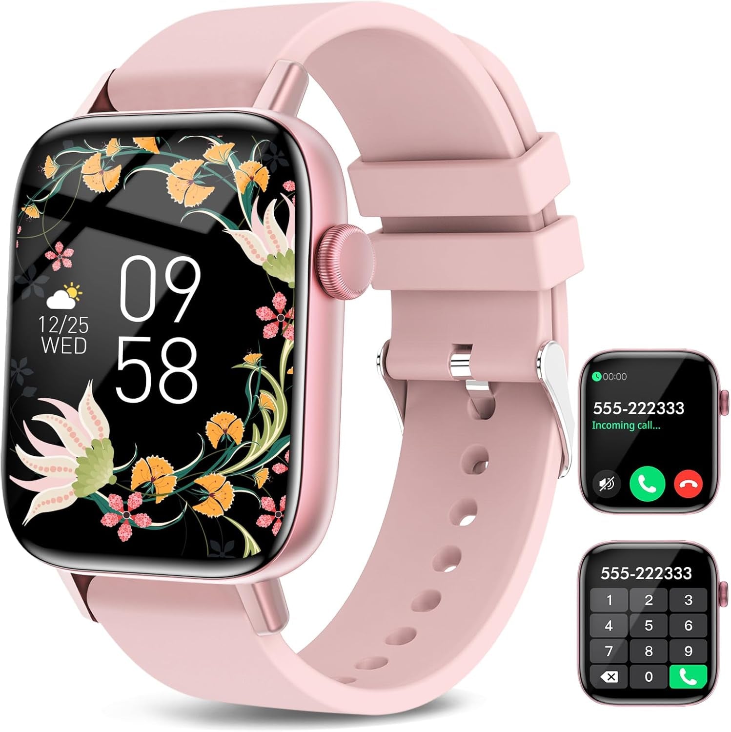 Smart Watch for Android Iphone, 1.9" Fitness Tracker with (Answer/Make Calls) IP 67 Waterproof Sport Digital Watches, Blood Pressure Heart Rate Monitor Step Counter Sleep Tracker