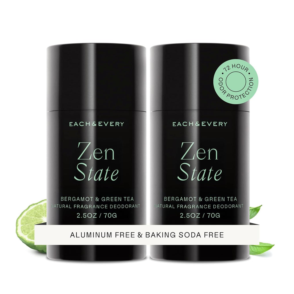 Aluminum Free Deodorant for Women & Men, Lavender & Lemon - All Natural Deodorant for Sensitive Skin, EWG Verified - Clean, Baking Soda-Free, Plant-Based Fragrance - 2.5Oz, 2 Pack