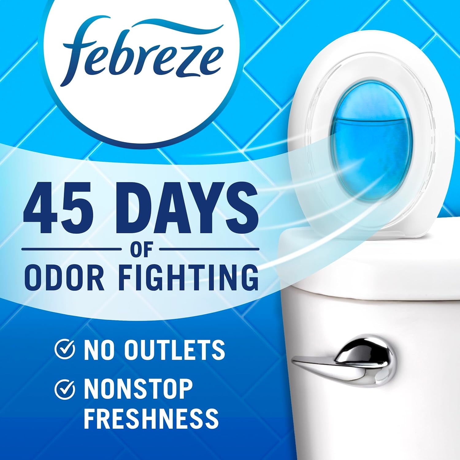 Bathroom Air Freshener, Odor-Fighting Plug-In Alternative, Home, Bathroom & Kitchen Use, Downy April Fresh Scent, 6 Count