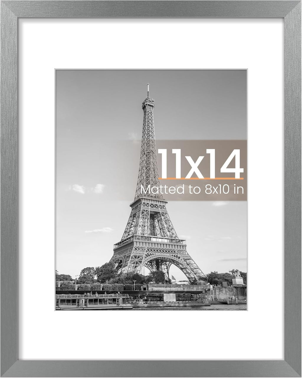 8.5x11 Black Picture Frame – Wall Hanging Display with Mat