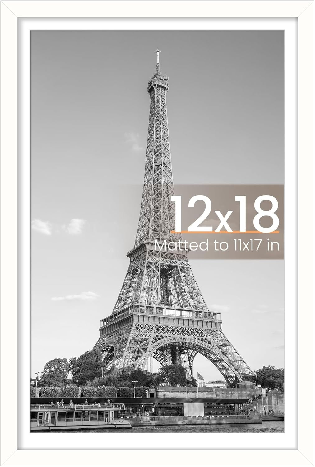 8.5x11 Black Picture Frame – Wall Hanging Display with Mat