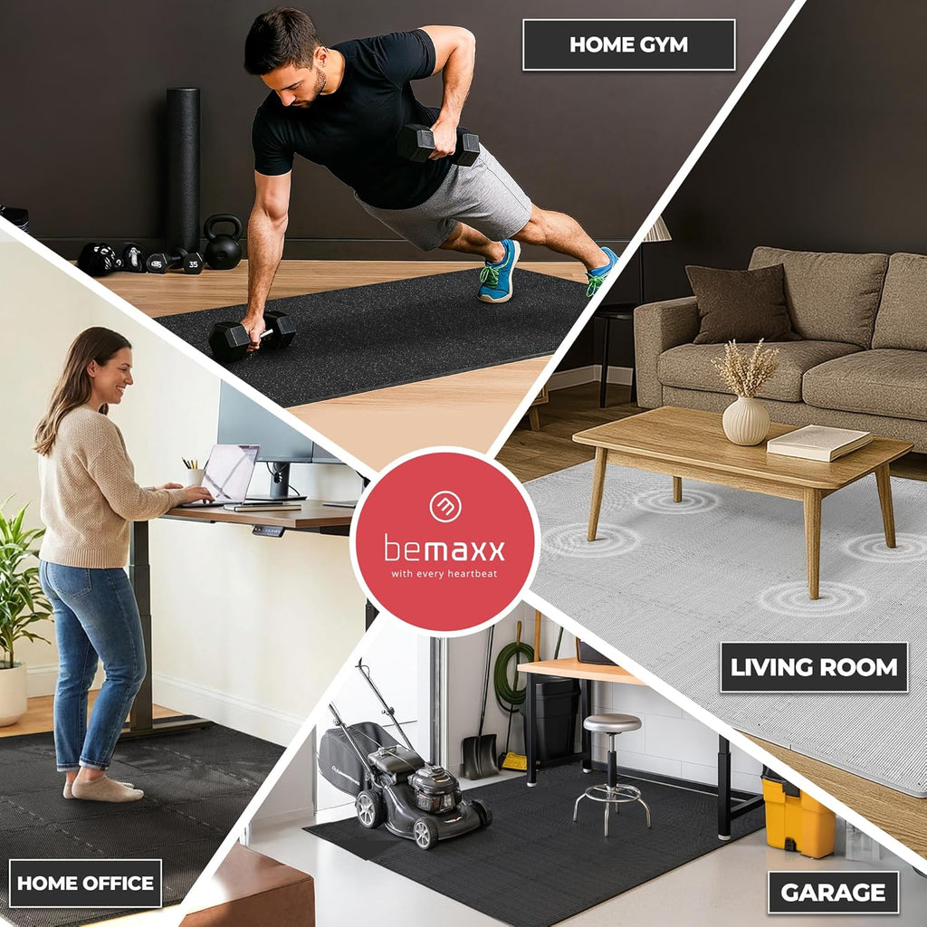 Gym Mats Set - 18 Pcs EVA Interlocking Foam Floor Tiles (12.6"X12.6"X0.4") 18Sqft Protective Gym Flooring Sports Home Workout Exercise Mats Puzzle Garage Fitness Play-Room Pool Treadmill Bike