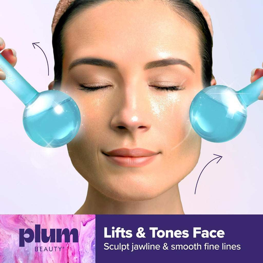 Facial Ice Globes - Cooling Massage Tools for Refreshing Skincare Routine, Enhances Self Care, Reduces Puffiness - Set of 2