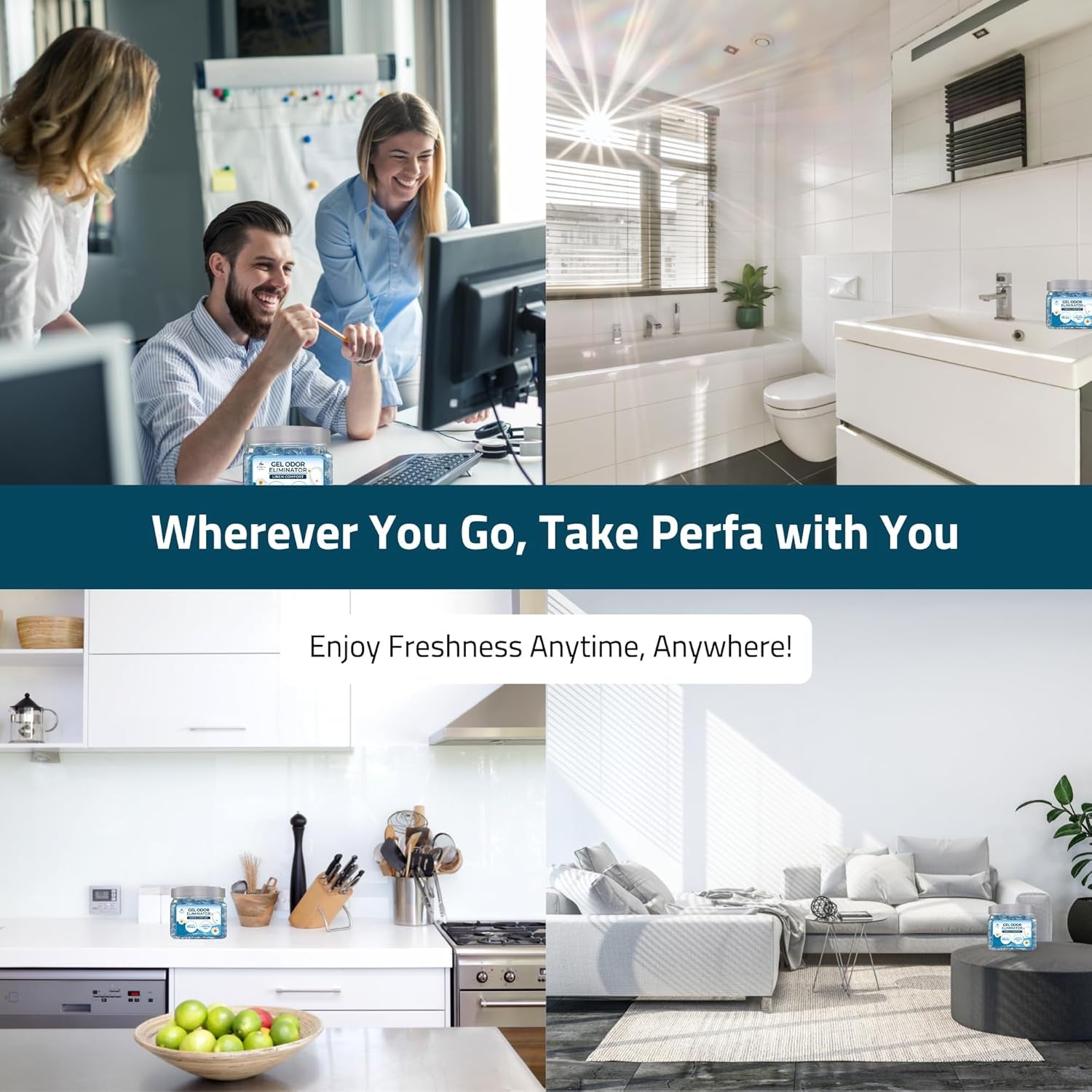 Scented Gel Air Freshener | (Pack of 2) Linen Comfort Gel Air Fresheners for Home, Office, and Small Spaces | Lasts 90 Days for Improved Home Fragrance | Essential House Air Freshener by