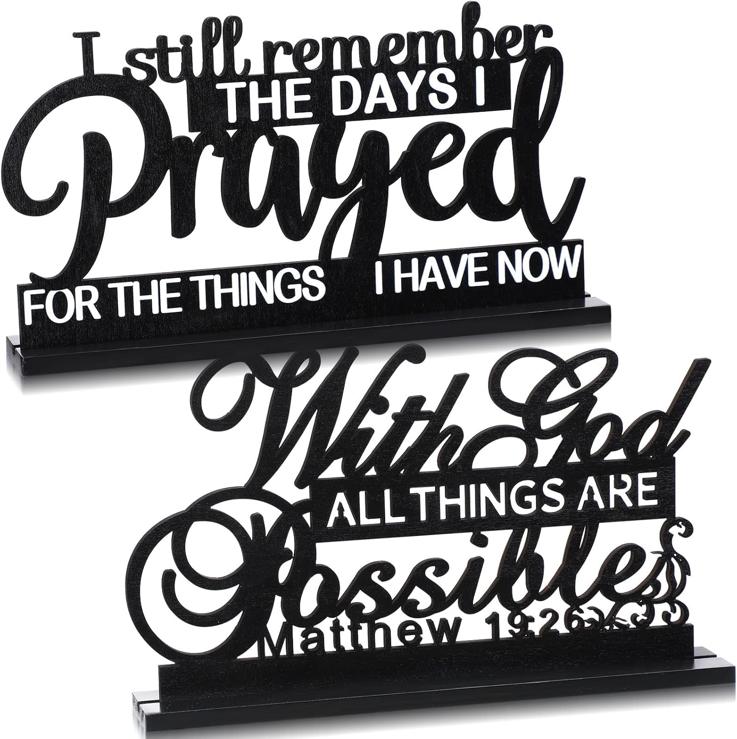 I Still Remember the Days I Prayed Sign Inspirational Table Blessed Signs Motivational Decor Farmhouse Table Home Centerpieces Faith Wooden Shelf for Living Room Office(Classic Style)