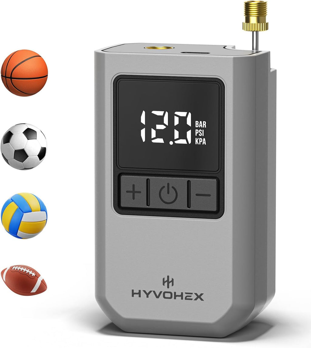 Ball Pump for Sports Balls, Portable Electric Basketball Pump Ultra Fast Inflation, with Digital LED Display Air Pump for Balls, Preset Pressure with Ball Needle for Soccer, Volleyball