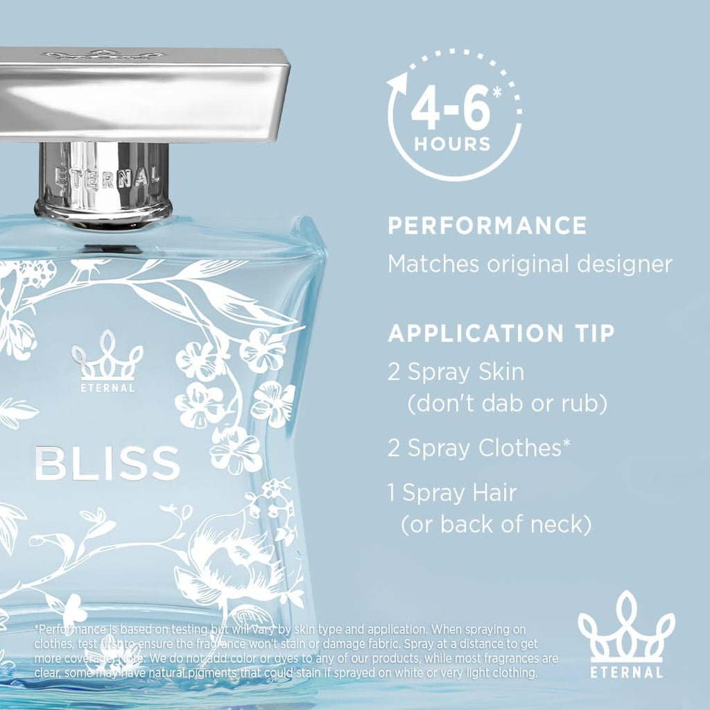 Eternal Bliss - Inspired by Designer Citrus Green Apple Perfume - 3.4 Oz (100Ml) - EDP - Long-Lasting - Vegan - Clean Ingredients - Perfume Spray for Women - 2000 Sprays per Bottle