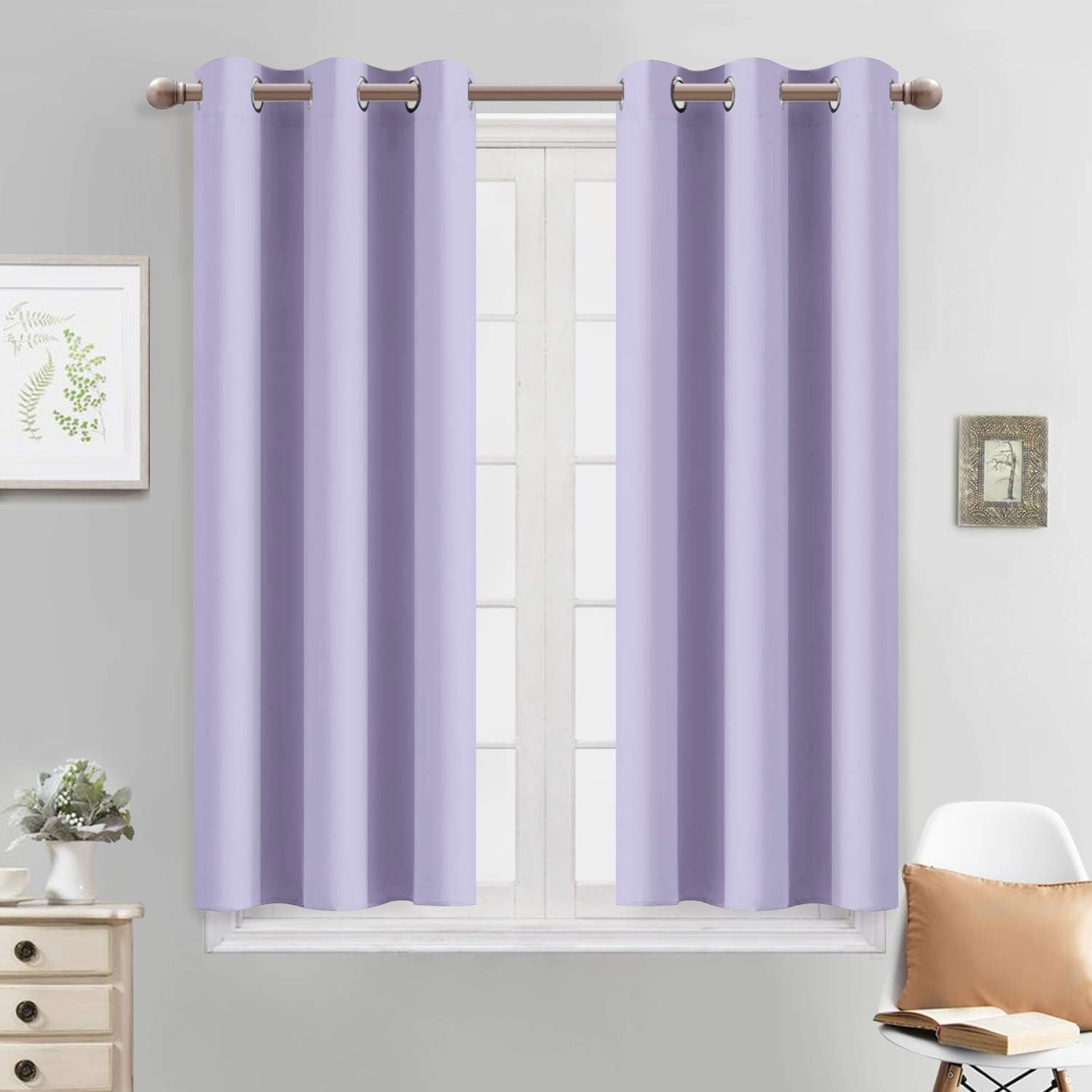 Room Darkening Gray Blackout Curtains 84 Inch Long Light Blocking Thermal Insulated Window Treatment Grommet Drapes for Bedroom Living Room, 52W X 84L, Grey Curtains, 2 Panels