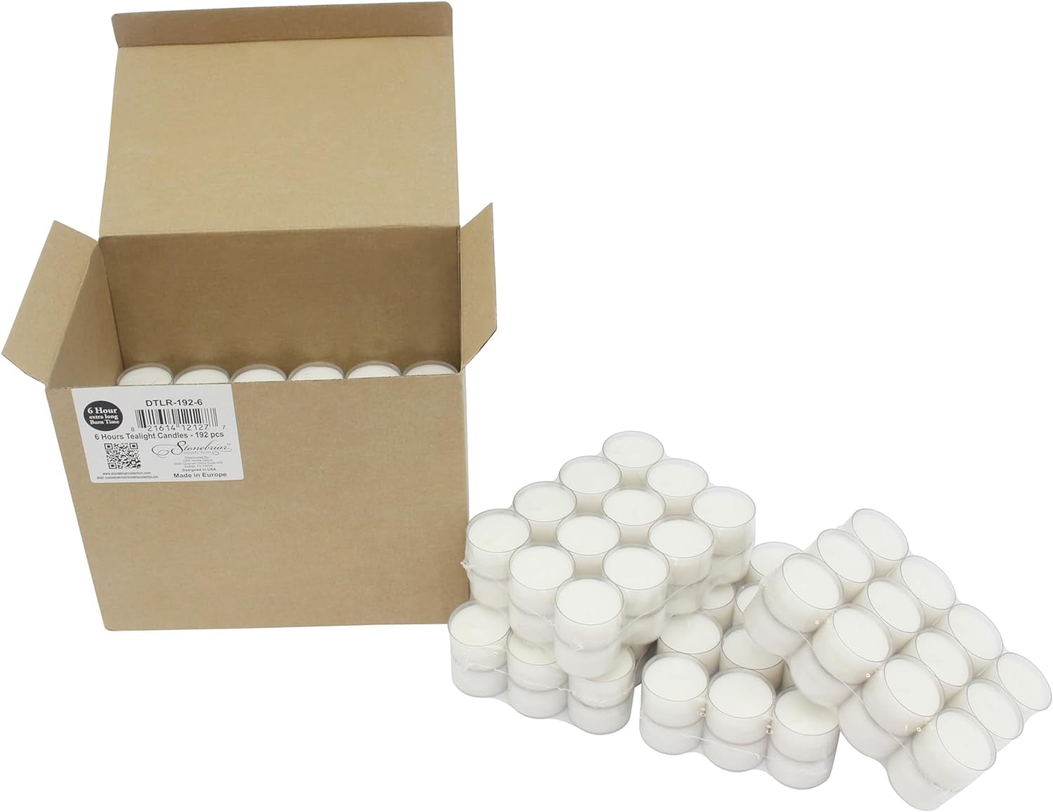 96 Pack Unscented White Tealight Candles – 6-7 Hour Burn