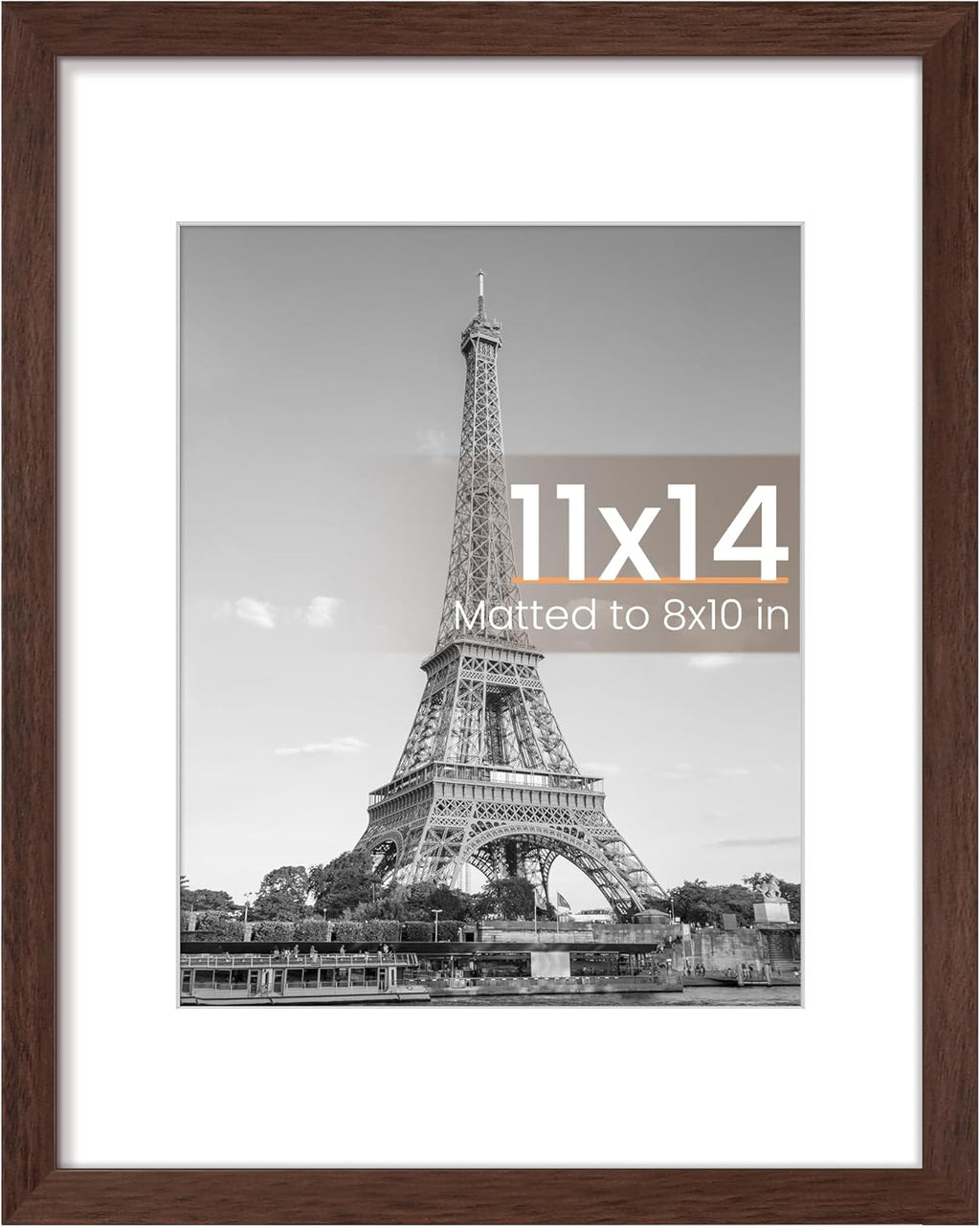 8.5x11 Black Picture Frame – Wall Hanging Display with Mat