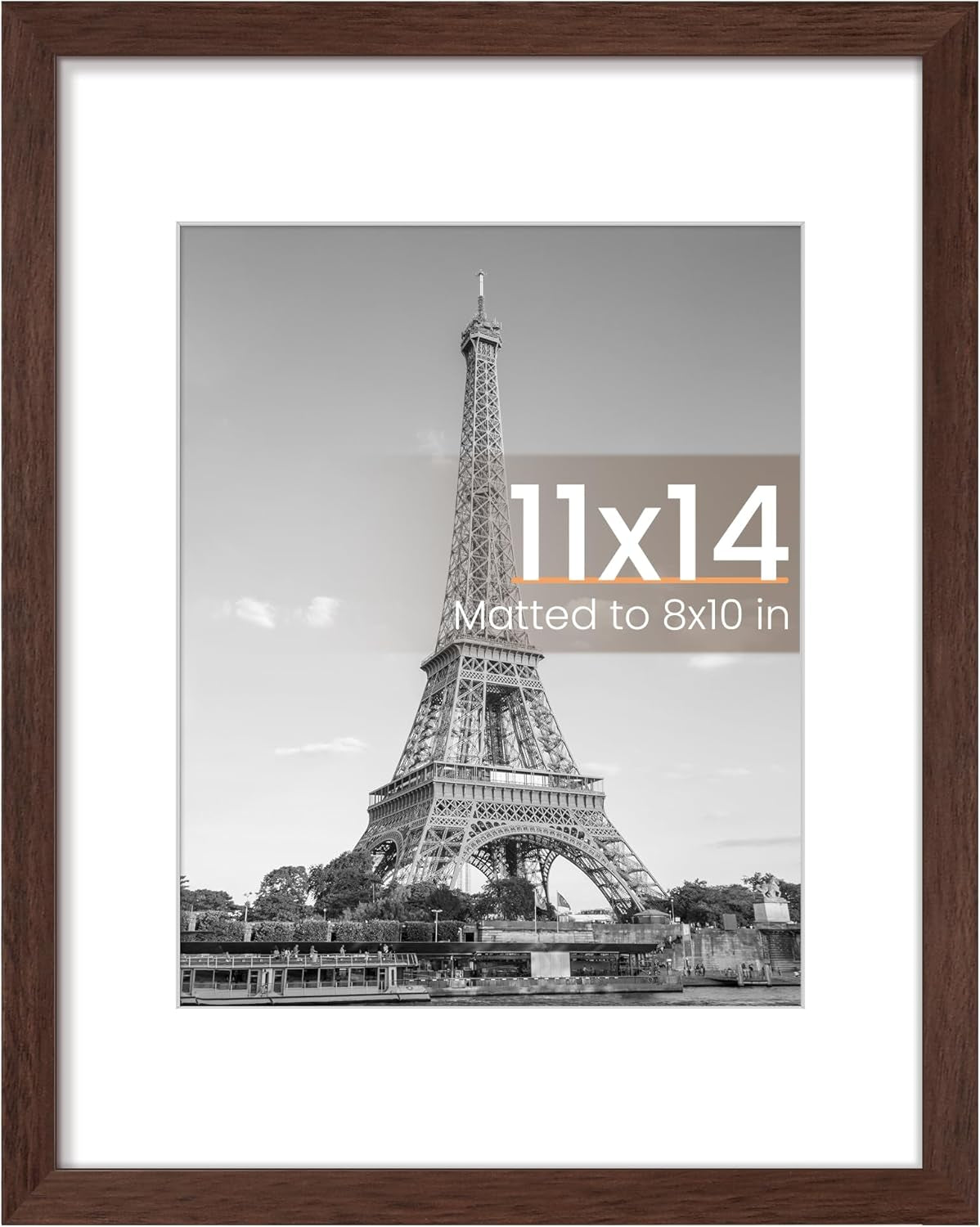 8.5x11 Black Picture Frame – Wall Hanging Display with Mat