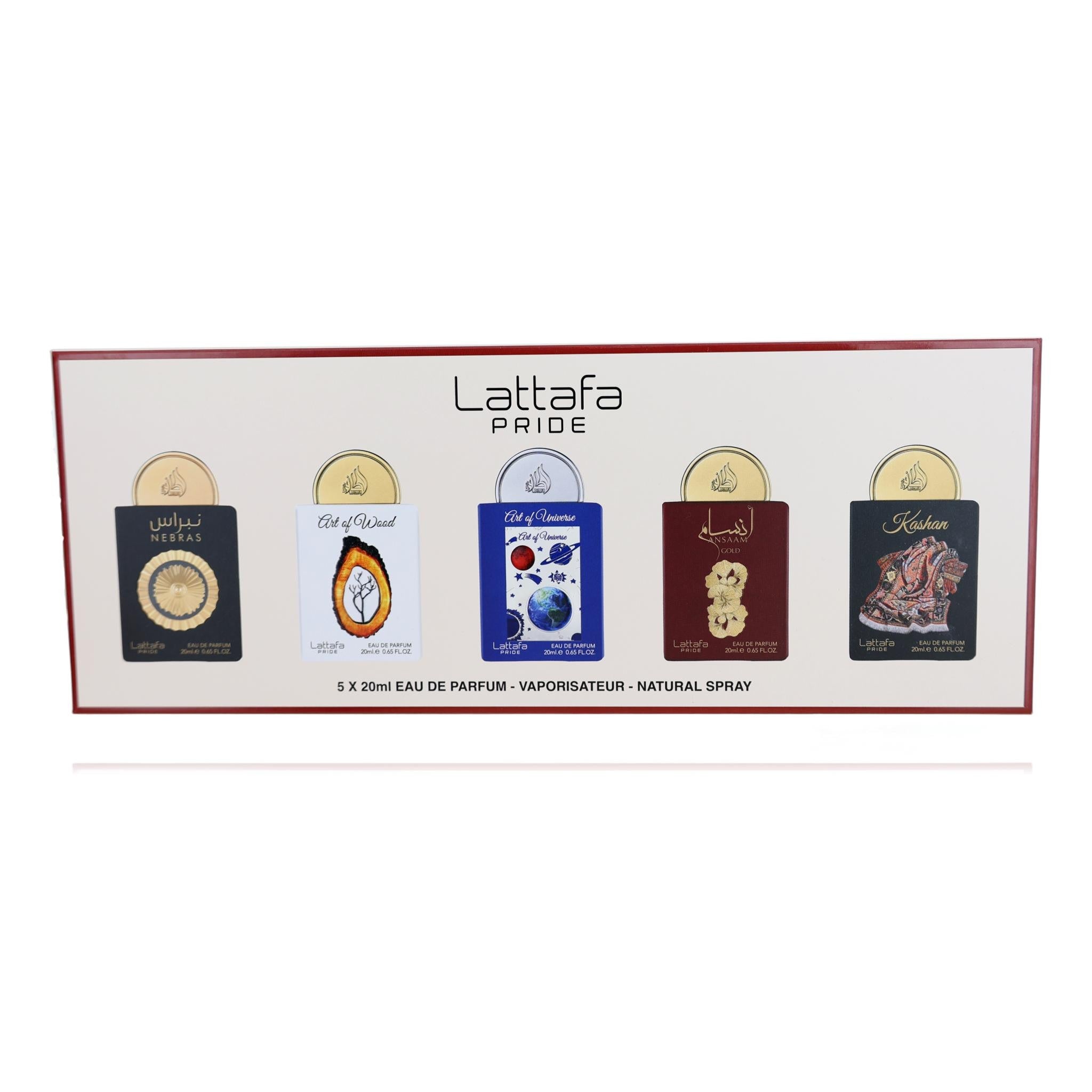 Lattafa Pride Collection No.3 by Lattafa, 5 Piece Miniature Set for Unisex Lattafa Pride Collection No.3 by Lattafa, 5 Piece Set for Unisex